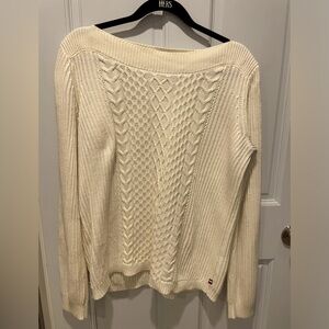 Tommy Hilfiger cable knit boat neck sweater - medium